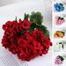 Riguas Fake Begonia Flower Realistic No Maintenance Easy Care UV Resistant Never Fade 9 Heads Table Centerpiece Garden Porch Window Box Artificial Flower Wedding Decor