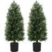 4 Feet Simulated Cedar Tree Artificial Cedar Tree Cedar Potted Plant Fake Cedar Fake Plant Shrubs Simulated Potted Cedar Simulated Office Green Plants Housewarming Gifts 2pc