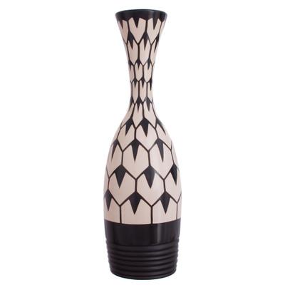 Chulucanas Rain,'Hexagon Motif Chulucanas Ceramic Decorative Vase from Peru'