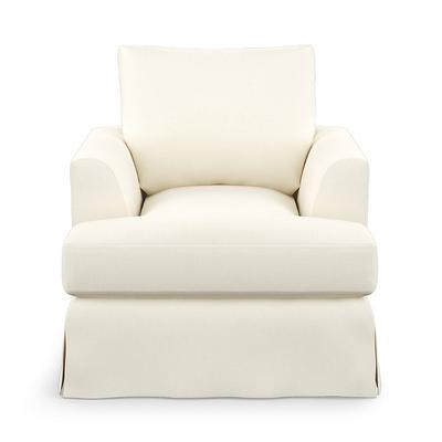 Ava Slipcovered Swivel Glider - Performance Linen Cream - Grandin Road