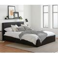 Berlin - Single - Black Leather Ottoman Storage Bed Frame - Low Foot End - Single - Happy Beds