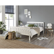 Kelly Wooden Bed Frame White & Light Grey / 3 Ftsingle / Light Grey / Nomattress Frameonly