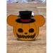 Disney Other | Disney Pin Mickey Mouse Jack-O-Lantern Pumpkin Hat Trading Pin Authentic | Color: Black/Orange | Size: Os