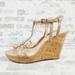 Jessica Simpson Shoes | Jessica Simpson Jp-Jardina Nude Patent Wedge High Heel Sandal T433 | Color: Cream | Size: 10