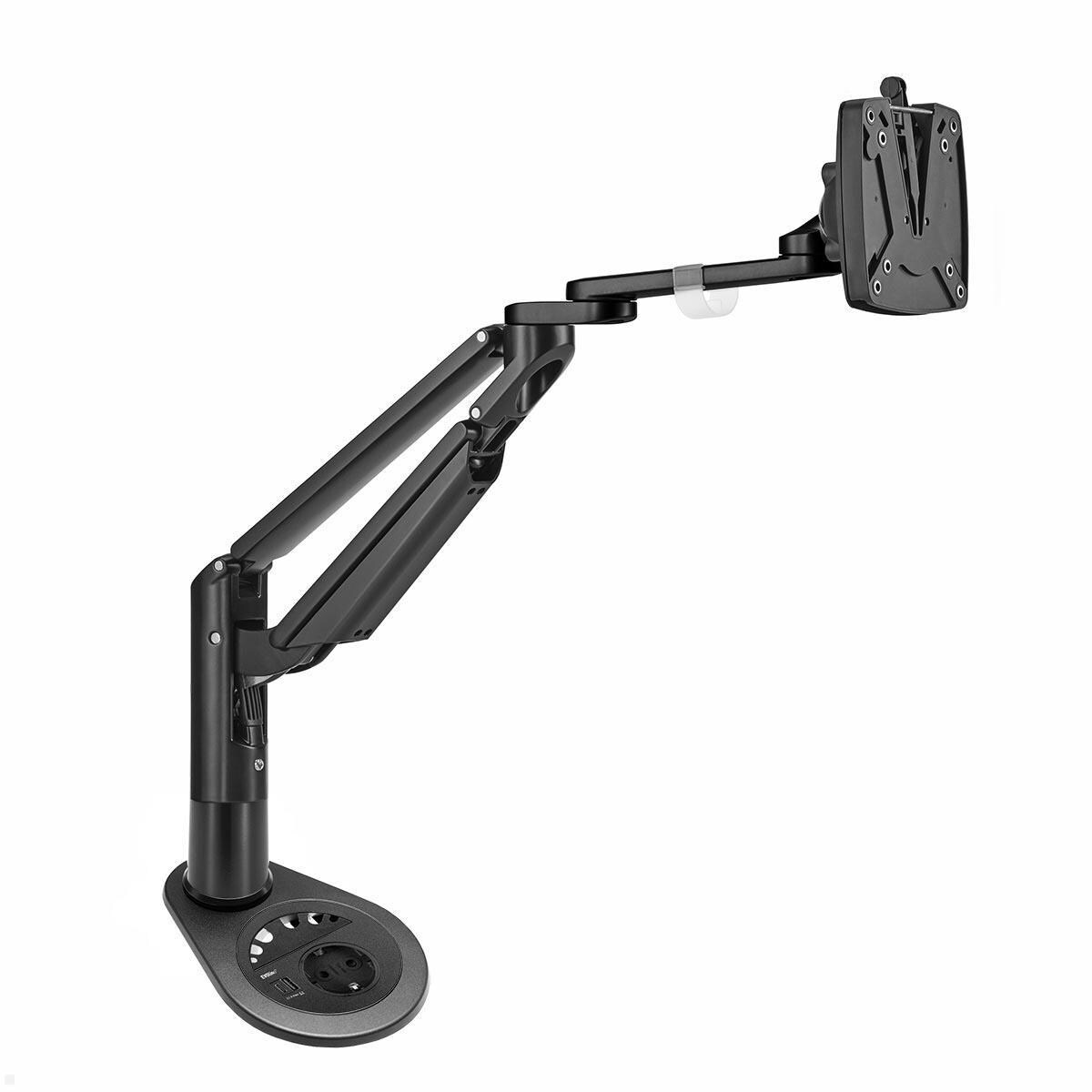 Novus Clu Plus C Monitorhalter mit Einbausteckdose USB-Charger A/C, schwarz Image