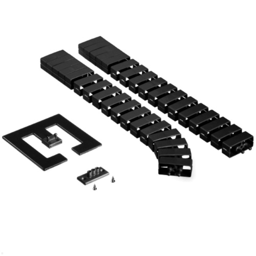TecLines TKS003B Kabelschlange Set 75 cm mit Bodenplatte und Tischbefestigung, schwarz Image