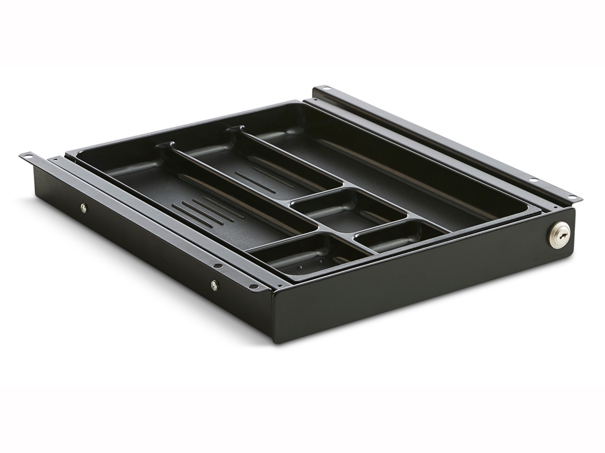 TecLines TUS015B ausziehbare Unterbau Schublade S inkl. Schloss, schwarz