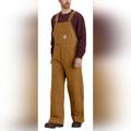 Carhartt Jackets & Coats | Carhartt Or4393-M Quilt-Lined Bib Overalls Insulated Large Loose Length Reg Nwt | Color: Tan | Size: L