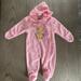 Disney One Pieces | Disney - Winnie The Pooh Pink Fleece Hooded Baby Onesie | Color: Pink/Yellow | Size: 6-9mb