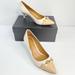 Coach Shoes | Coach Lauri Mat Calf Leather Snake Textured Kitten Heels Pumps Beige Tan Gold 6m | Color: Cream/Tan | Size: 6