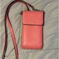 Kate Spade Bags | Kate Spade Leather North South Flap Crossbody Cellphone Card Holder Salmon Pink | Color: Pink | Size: Os