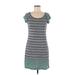 Max Studio Casual Dress - Mini Scoop Neck Short sleeves: Teal Dresses - Women's Size X-Small