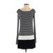 Bailey 44 Casual Dress - Mini Boatneck Long sleeves: Black Color Block Dresses - Women's Size Small