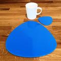 Pebble Shaped Placemat and Coaster Set - Bright Blue - Set of 4