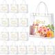 Motipuns 100 Pcs Teacher Appreciation Gift Clear Gift Bags Best Teacher Ever Clear Plastic Gift Bags with Handles Reusable Transparent Gift Bags Gift Wrap Tote Bag for Teachers Day, 7.87x7.87x3.15