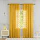 YJ YANJUN Mustard Yellow Curtains 96 Inches Long for Living Room Retro Lace Mid Century Modern Curtains Light Filtering Sheer Yellow Window Drapes 2 Panels Set 8ft Curtains W52 X L96 inch,Gold Yellow