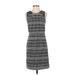 Banana Republic Factory Store Casual Dress - Sheath Crew Neck Sleeveless: Gray Print Dresses - Women's Size 2