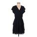 Point Sur Casual Dress - DropWaist: Blue Solid Dresses - Women's Size 4