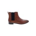 J.Crew Ankle Boots: Chelsea Boots Chunky Heel Casual Brown Shoes - Women's Size 5 1/2 - Almond Toe