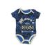 Mon Cheri Baby Short Sleeve Onesie: Blue Print Bottoms - Size 0-3 Month