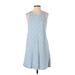 Gap Casual Dress - A-Line Crew Neck Sleeveless: Blue Print Dresses - Women's Size X-Small