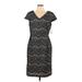 Liz Claiborne Casual Dress - Sheath V Neck Short sleeves: Black Dresses - New - Women's Size 12
