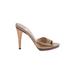 Jimmy Choo Sandals: Slip-on Stilleto Cocktail Party Tan Solid Shoes - Women's Size 37 - Open Toe