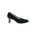 Thierry Rabotin Heels: Slip-on Chunky Heel Classic Black Solid Shoes - Women's Size 39.5 - Almond Toe