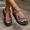 Ensemble de chaussures plates en ULde chanvre pour femmes sandales de plage de pied pantoufles