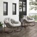 George Oliver Kimann Outdoor Rattan Rocking Chair Padded Cushion Lounge Chair Outdoor for Front Porch, Livingroom | Wayfair