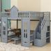 Harper Orchard Full-Over-Full Bunk Bed w/ Changeable Table, Wood in Gray | 66.9 H x 53.9 W x 93.1 D in | Wayfair 5215ADA214554D4B88C3B134F72CBEA8