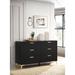 Willa Arlo™ Interiors Paulk 6 Drawer 58.5" W Double Dresser Wood in Black | 34.25 H x 58.5 W x 15.75 D in | Wayfair