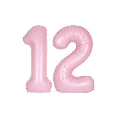 XL Folienballon rosa Zahl 12