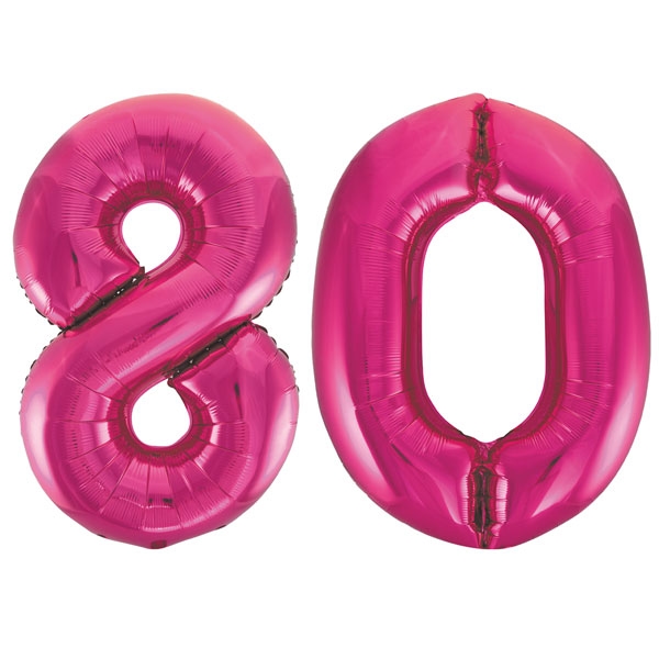 XL Folienballon pink Zahl 80 Image