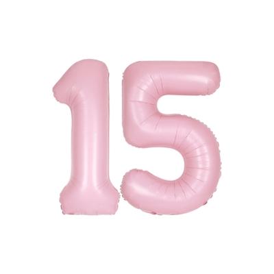 XL Folienballon rosa Zahl 15