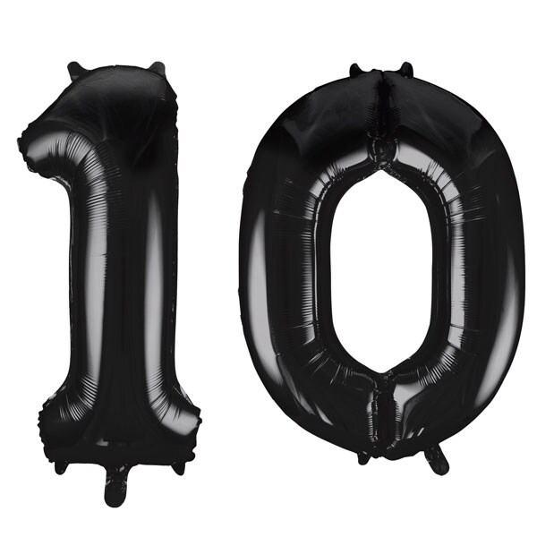 XL Folienballon schwarz Zahl 10 Image