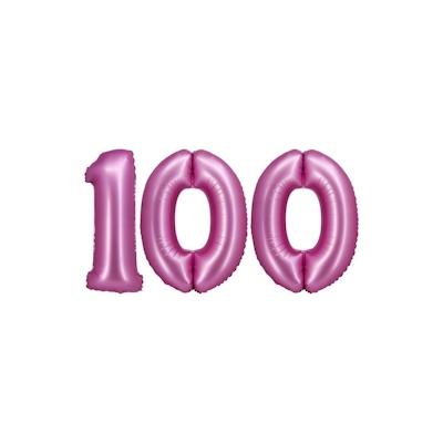 XL Folienballon pink matt Zahl 100