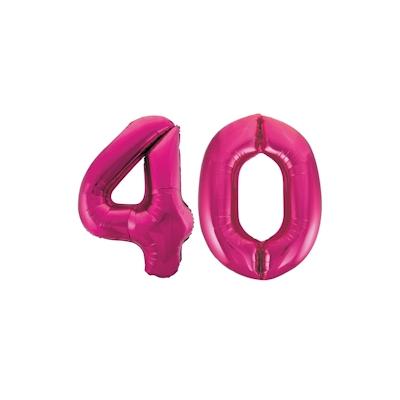 XL Folienballon pink Zahl 40