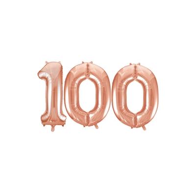 XL Folienballon roségold Zahl 100
