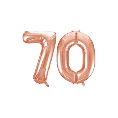 XL Folienballon roségold Zahl 70