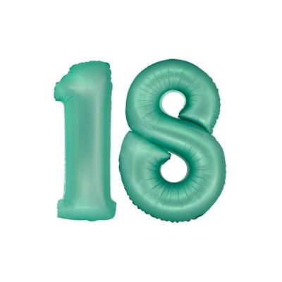 XL Folienballon mint grün Zahl 18