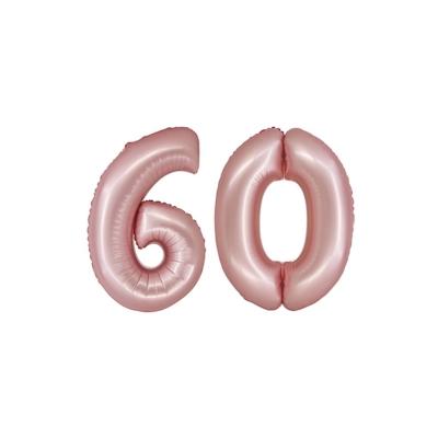 XL Folienballon roségold rosa Zahl 60