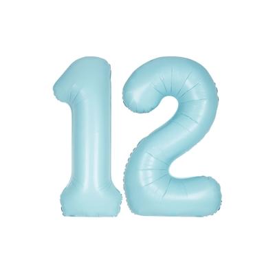 XL Folienballon hellblau Zahl 12