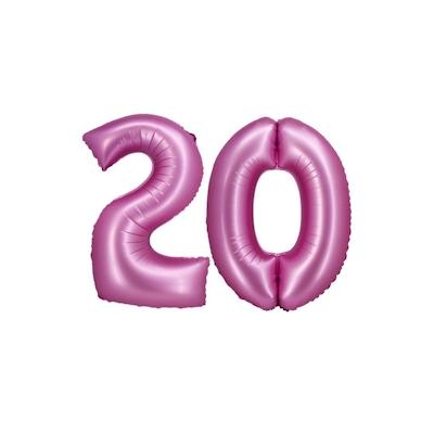 XL Folienballon pink matt Zahl 20