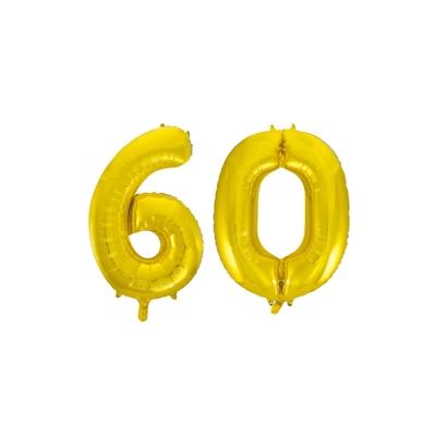 XL Folienballon gold Zahl 60