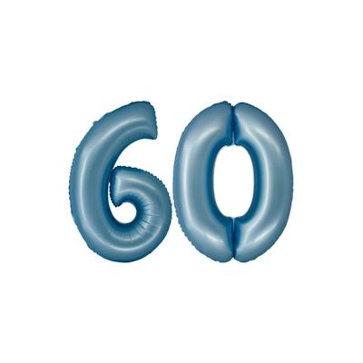 XL Folienballon blau matt Zahl 60