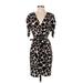 Donna Morgan Cocktail Dress - Sheath V Neck 3/4 sleeves: Brown Dresses - Women's Size 2