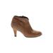 Anyi Lu Ankle Boots: Brown Print Shoes - Women's Size 37 - Round Toe