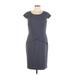 New Directions Casual Dress - Sheath Scoop Neck Short sleeves: Gray Print Dresses - Women's Size 10