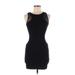 Express Cocktail Dress - Party Crew Neck Sleeveless: Black Print Dresses - Women's Size 2